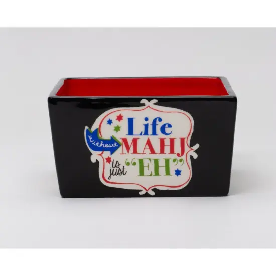 Ceramic Life Without Mahj Is Just "EH" Bowl, Home Decor, Kitchen Decor, Game Room Decor, Mahjong Player Gift {2}