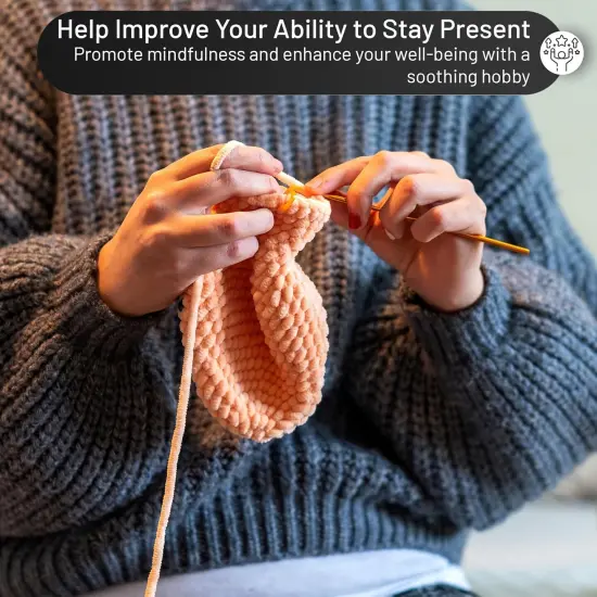 Beginner Crochet Kit - 58 PCS Starter Set - 15 Yarn Skeins & Multicolor Goodie Bag (Medium) {5}