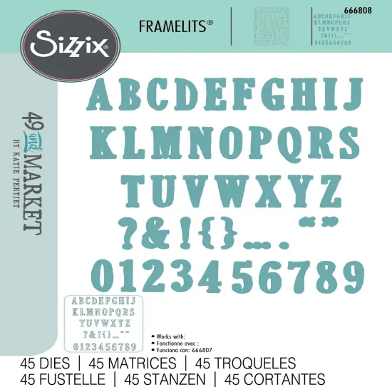Sizzix Framelits Die Set By 49 And Market -Fine Line Alpha 02 {1}
