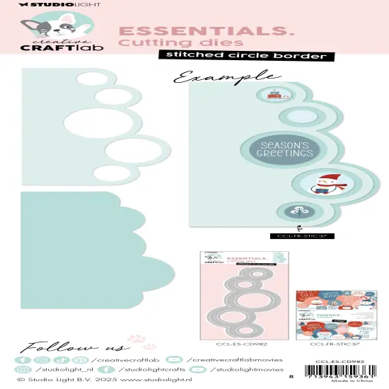 Studio Light Essential Cutting Die CCL-Nr. 982 Stitched Circle Border {3}