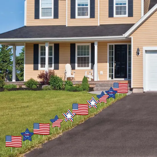 Big Dot of Happiness 4th of July - Flag and Star Lawn Decorations - Outdoor Fourth of July Party Yard Decorations - 10 Piece {4}