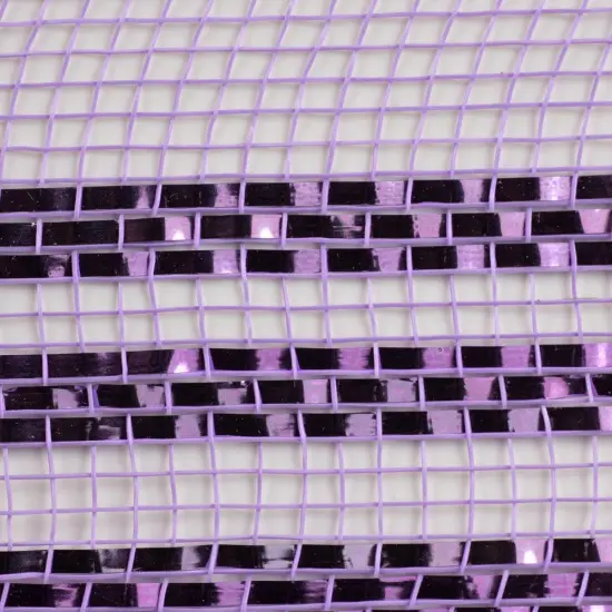 10.25" Border Stripe Metallic Mesh Ribbon: Lavender {3}