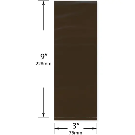 Plymor 3" x 9", 2 Mil Flat Open Amber UV Plastic Poly Bags {3}