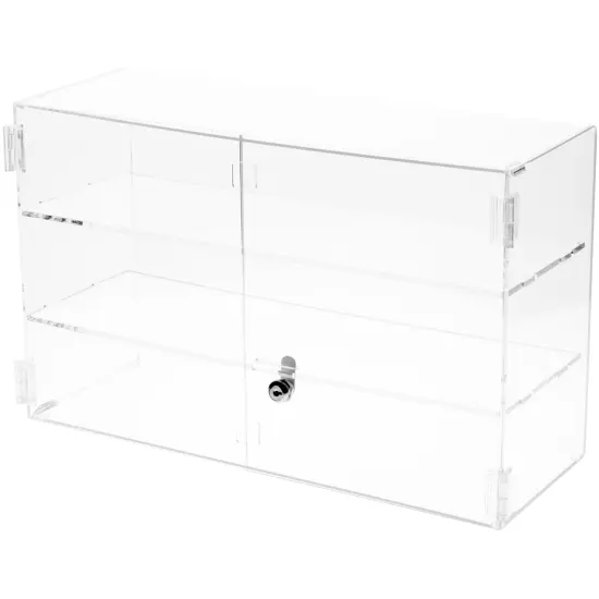 Plymor Clear Acrylic Rectangular Locking Display Case, 2 Shelves {1}