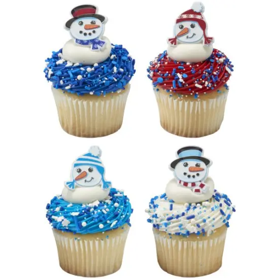 Snowman Friends Cupcake Rings 12ct {3}