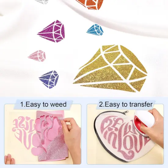 Glitter HTV Heat Transfer Vinyl - 16 Sheets {3}