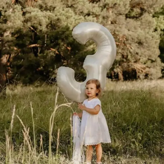 Helium Foil Mylar Balloon Birthday Party(Cream White) {3}