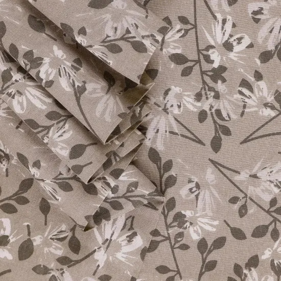 Mook Fabrics Aster Floral Cotton Fabric [108 in. Wide] - By The Yard Roasted Cashew {2}