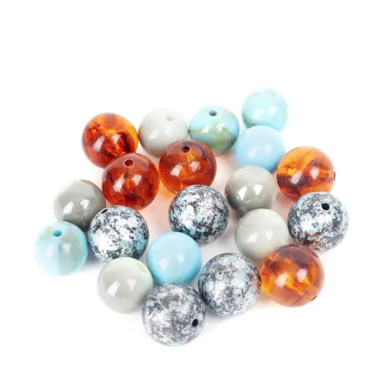 CousinDIY Bubblegum Bead 20mm 20/Pkg-Turquoise Brown Speckled {3}