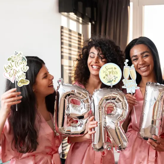 18 Pcs Bridal Shower Photo Booth Props, I Do Photo Props for Wedding, Hen Do, Proposal Party {3}