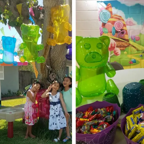 4E's Novelty 2 Pack Inflatable Gummy Bears - 36'' Large Fun Gummy Bear Party Decorations, Colorful Gummy Bear Decor, Perfect Gummy Bear Party Favors {2}