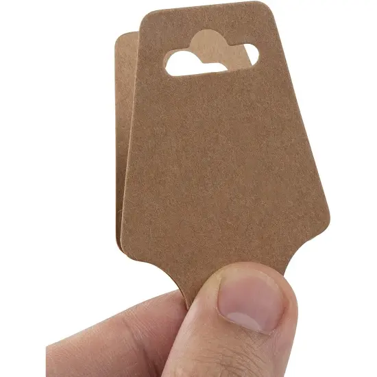 Necklace Cards - 200-Pack Blank Bracelet Card, Necklace Display Card, Bracelet Display Cards, Jewelry Hanging Cards for Bracelets, Neclace, Anklet, Fashion Jewelry, Kraft Brown, 4.75 x 1.75 Inches {5}