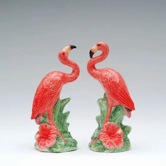 Ceramic Pink Flamingo Salt & Pepper Shaker Set, Home D&eacute;cor, Gift for Her, Gift for Mom, Kitchen D&eacute;cor, Birdwatcher Gift {3}