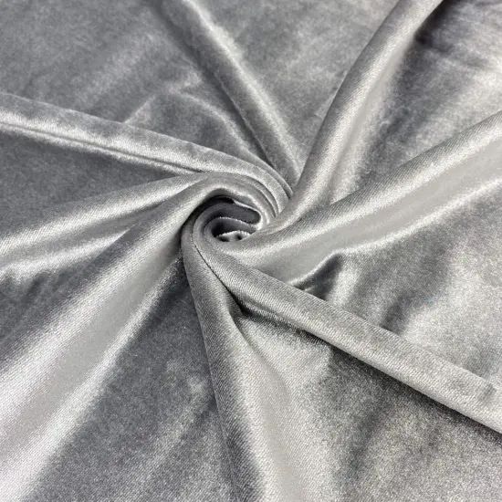 1 Yard Soft Stretch Velvet Fabric Plush 4-Way Stretch Costume Apparel 58/60" Width Silver {1}