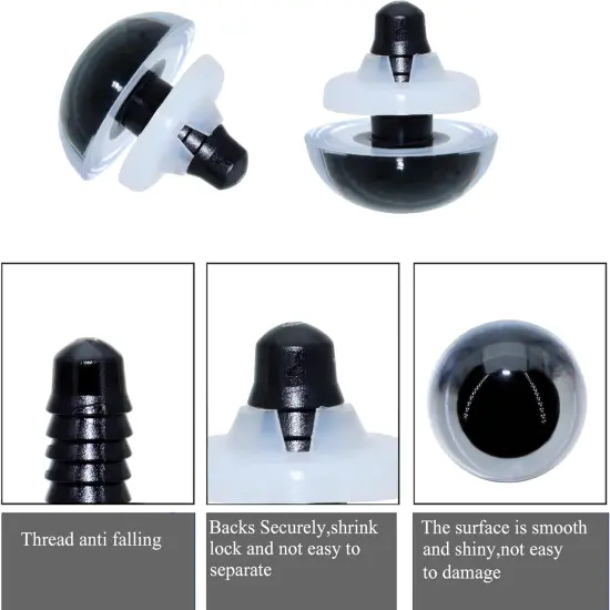 50Pcs 15mm Colorful Solid Plastic Safety Eyes {2}