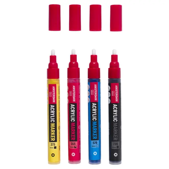 Amsterdam Acrylic Marker Set 4mm 4/Pkg-Intro {4}
