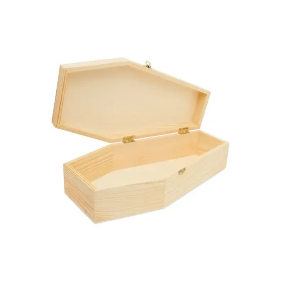 Wooden Coffin Box, Multiple Sizes, Unfinished, Halloween Decor, Pet Casket | Woodpeckers {2}