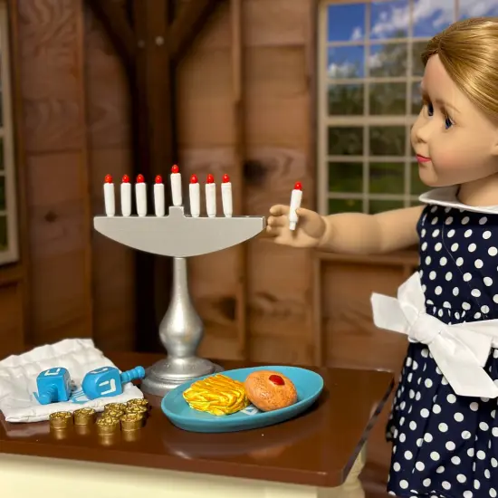 The Queen&rsquo;s Treasures 18 Inch Doll 22 Piece Hanukkah Play Accessory and Food Set {5}