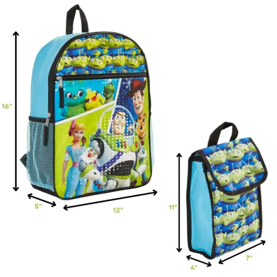 Toy Story Buzz Lightyear Kids Backpack with Lunch Bag and Water Bottle 5 Piece Set 16 inch {5}