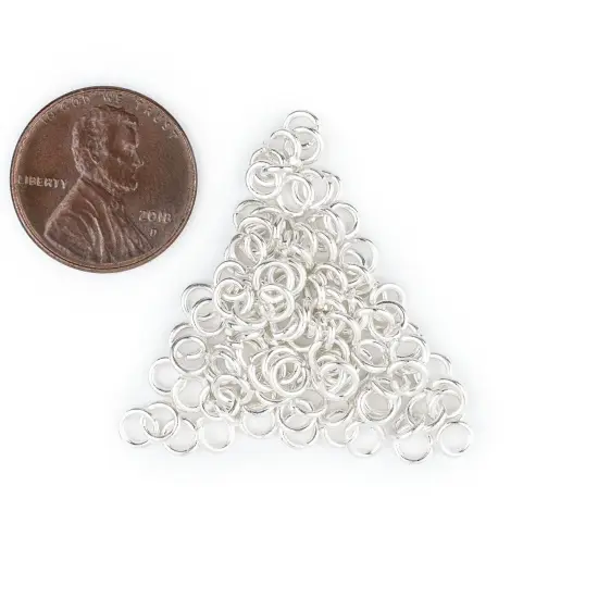 The Bead Chest Silver 4mm Round Open Jump Rings, Pack of 100 {2}