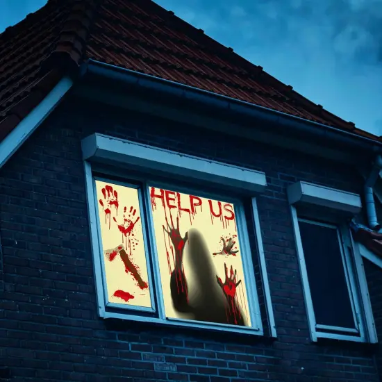 Large Spooky Halloween Window Decorations {4}