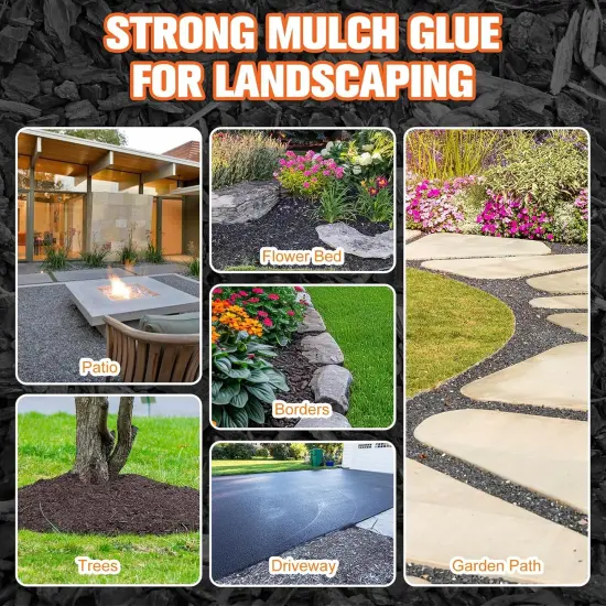 Mulch Glue, 1 Gallon Rock Glue for Landscaping, Strong Pea Gravel Stabilizer Resin Binder, Safe Mulch Lock Anchor Adhesive Outdoor for Cypress, Lawn, Garden, Landscape Edging {4}