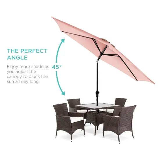 Best Choice Products 10ft Outdoor Steel Market Patio Umbrella w/ Crank, Tilt Push Button, 6 Ribs Rose Quartz {2}