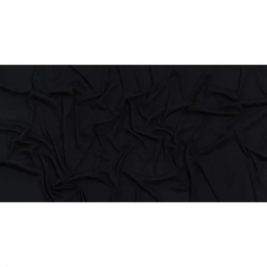 1 Yard Black Stretch Rayon 2x2 Rib Knit 45" Width Designer Deadstock Fabric {3}