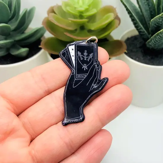 Large Black Divination Fortune Teller Hands, 50x31mm {2}