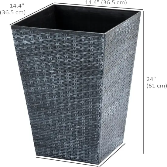 3-Piece Ceramic Indoor Planter Set with Drainage Holes Grey {5}