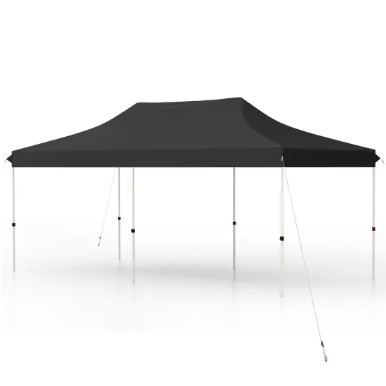 10x20 Feet Pop Up Foldable and Portable Outdoor Gazebo with Carry Bag Ideal for Party or Wedding Ceremony Grey {9}