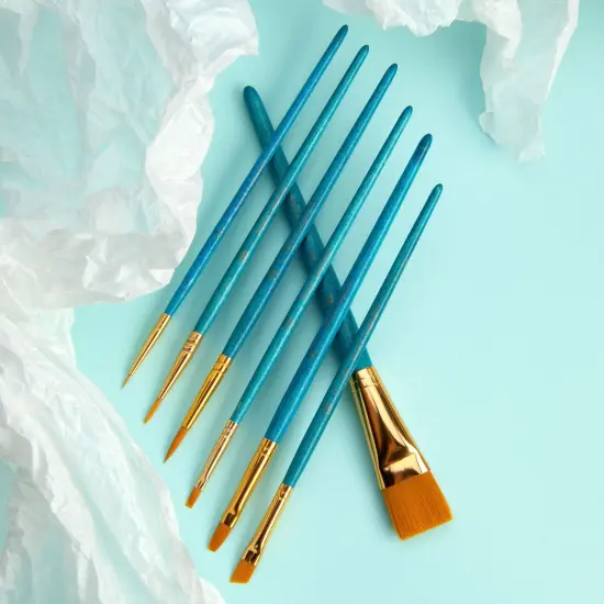 RSET-9184 | 7pc Golden Taklon Variety Brush Set {5}