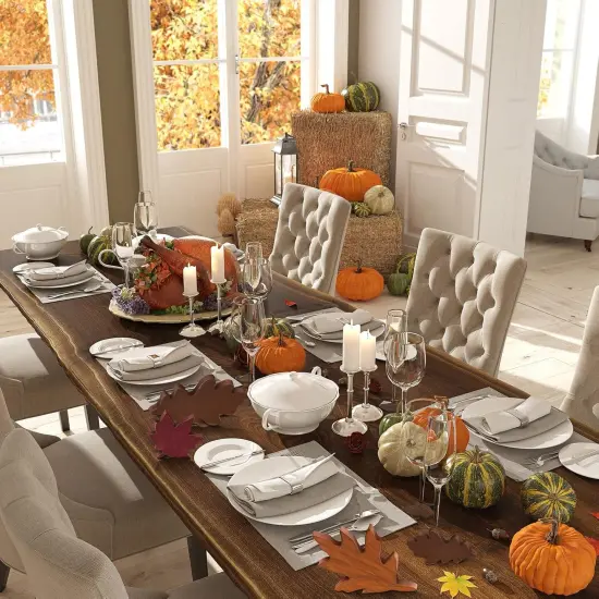 6 Pcs Fall Maple Leaves Wood Sign Tabletop Decorations {5}