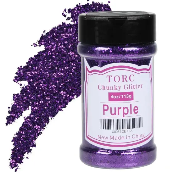 Purple Chunky Glitter 4 OZ Glitter for Resin Crafts Tumblers Cosmetic Makeup Nail Art Festival Decoration {6}