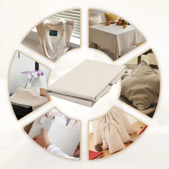 Muslin Cotton Fabric by The Yard Light Weight 63 Inches Wide Natural (Natural White, 1 Yard) {4}