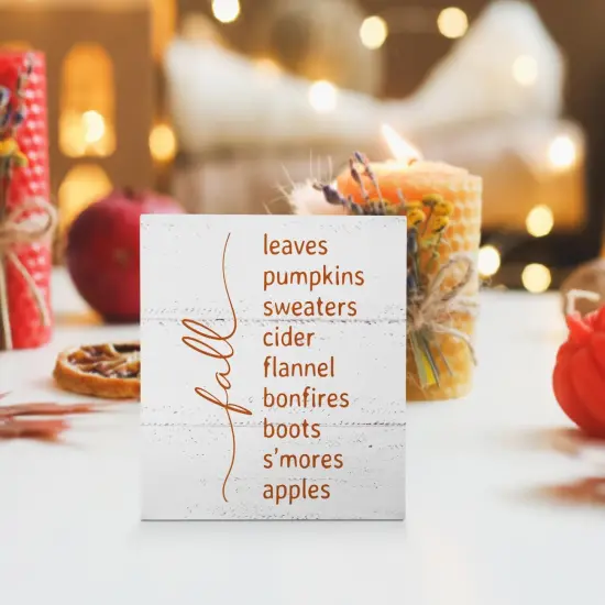 Fall Wooden Box Sign Tabletop Decor {4}