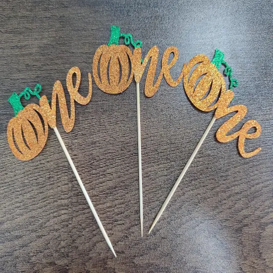 24PCS Orange Glitter Little Pumpkin {3}