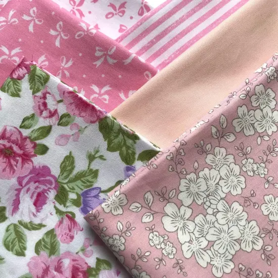 6Pcs Random Pink Color Cotton Fabric - 18x22 Inches {4}