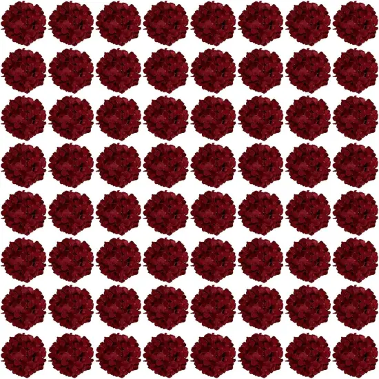 64PCS Bundles of Burgundy Hydrangea Artificial Flowers {1}