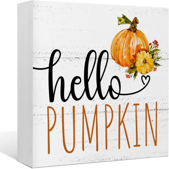 Fall Wooden Signs Tabletop Decor {1}