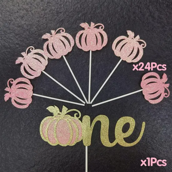 Glittery Pumpkin One Cake Topper {4}