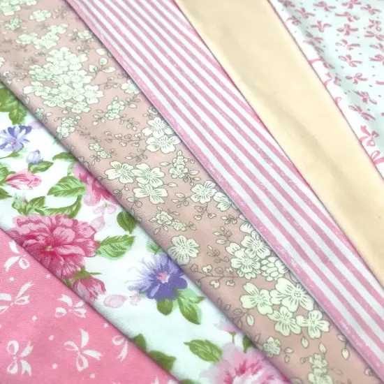 6Pcs Random Pink Color Cotton Fabric - 18x22 Inches {2}