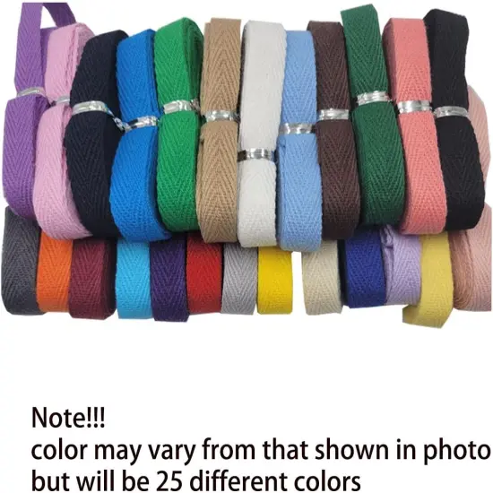 Cotton Twill Tape Ribbon - 50 Yards (25 Colors) {3}