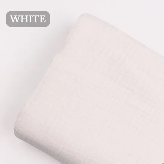 Wrinkle Gauze Cotton Material Quilting Sewing Craft Fabric Table Runners 1 Yard, White) {3}