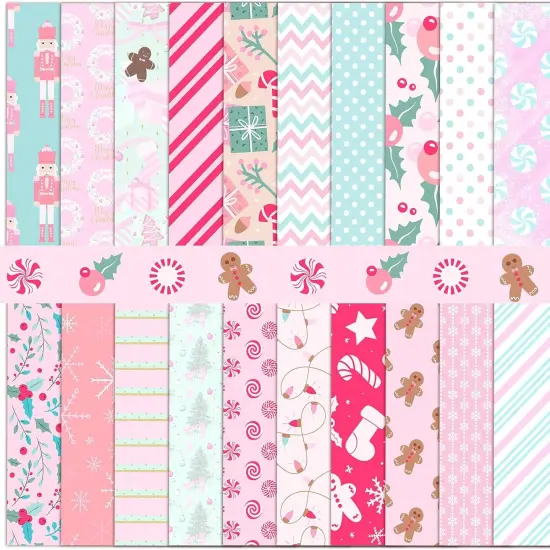 60 Pcs Christmas Pastel Quilting Fabric Squares - 10 x 10 Inch {1}