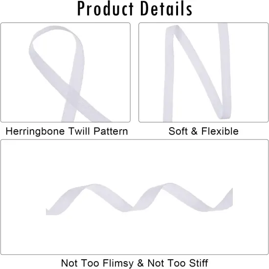 100% Cotton , Soft Natural Twill Tape Ribbon Herringbone Webbing {3}