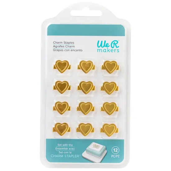 We R Charm Stapler Charm 12/Pkg-Gold Heart {1}