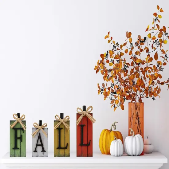 Fall Block Signs Table Decor {2}