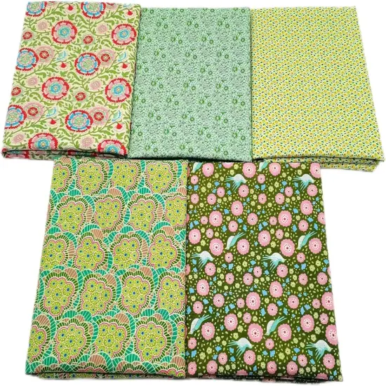 Green Fat Quarters Fabric Bundles, Precut Cotton Fabric Squares,18 x 22 inches, Green {2}