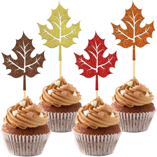 Maple Leaf Cupcake Toppers {6}